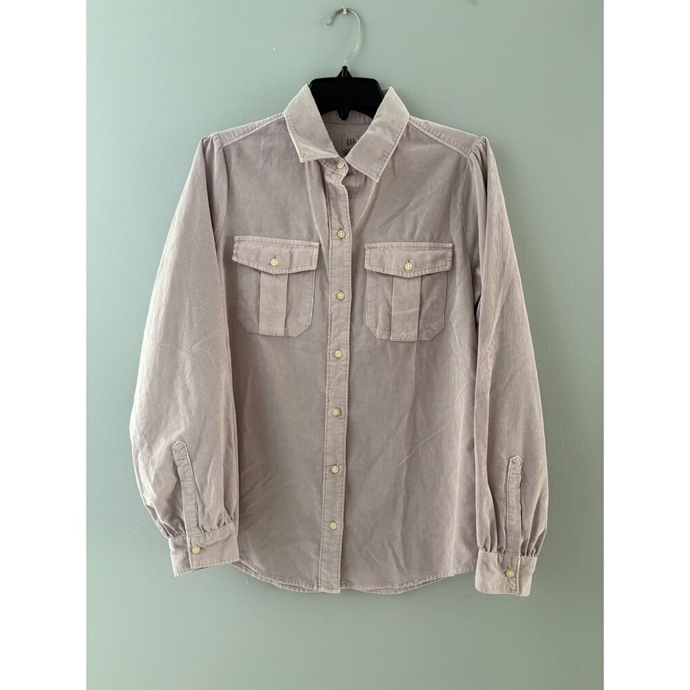GAP Corduroy Shirt Size M Purple Orchid Utility Button Down Mini Cord